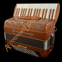 Paolo Soprani Folk 34 key 96 bass 3 voice piano accordion in cherry wood.  Sound expansion options.